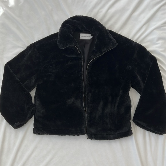Rebecca Minkoff Black Plush Jacket - Picture 2 of 9